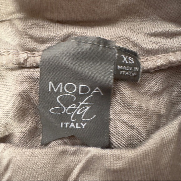 Moda Seta Crinkled Taupe Midi Skirt - Picture 4 of 5